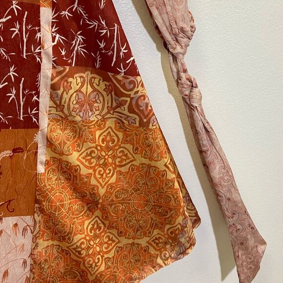 ZARA - Oversized Patchwork Kaftan Boho Dress Hippie Boho Midi - size S NWOT - Picture 8 of 10